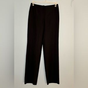 NEW Armani Collezioni  Antinea Flat Front Trouser Pants Pin Stripe Black Size 6
